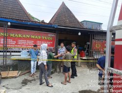 Polsek Ampel Tangani Kebakaran Dapur Warung, Diduga Akibat Kebocoran Gas